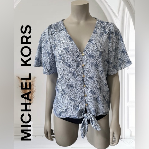 MICHAEL Michael Kors Tops - 230. Michael Kors Blue Paisley Women's Top